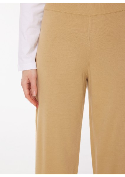 Lastikli Bel Geniş Fit Bej Kadın Pantolon Cm-Melonı fırsatları