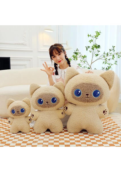 80CM Siyam Kedisi Peluş Oyuncak Bebek Yastık Hediye (Yurt Dışından)
