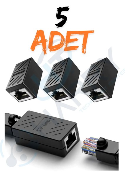 5 Adet RJ45 Dişi Dişi CAT5E/CAT6/7/8 Ethernet Lan Ağı Birleştirici Ara Aparatı