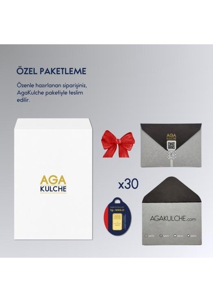 24 Ayar 30 Adet 1 gr Külçe Altın