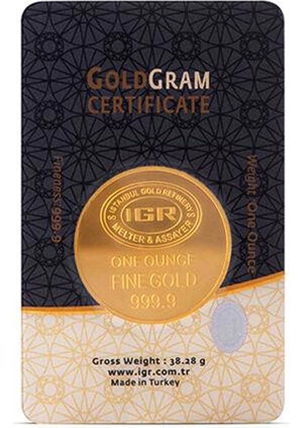 1 Ons Gram Altın Külçe Altın 24 Ayar 999.9