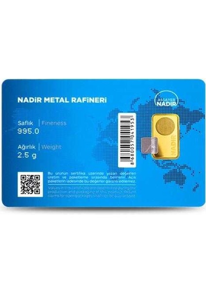 AgaKulche Nadir 2,5 Gram Altın (995) 24 Ayar Külçe Altın