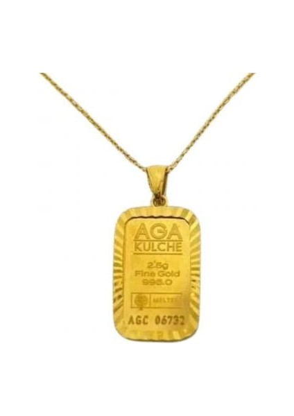 2.5 gr Kalemli Altın Külçe Kolye