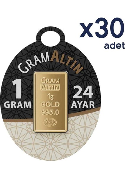 24 Ayar 30 Adet Iar 1 gr Altın