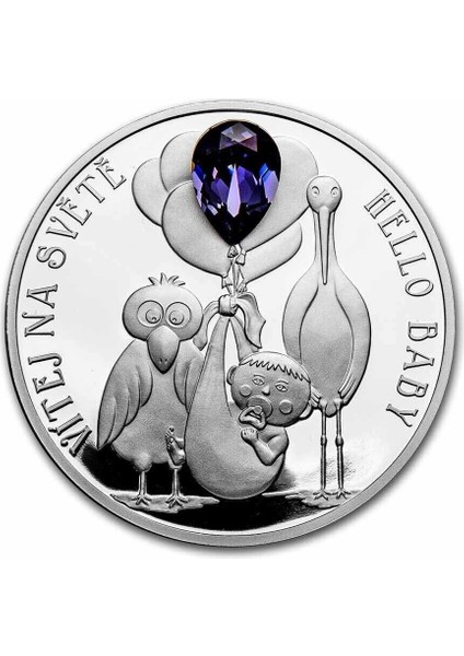 Hoş Geldin Bebek Kristal Taşlı 2023 1 Ons Gümüş Sikke Coin
