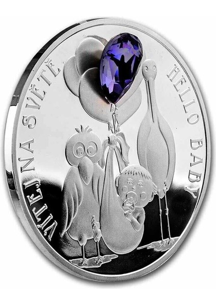 Hoş Geldin Bebek Kristal Taşlı 2023 1 Ons Gümüş Sikke Coin modelleri