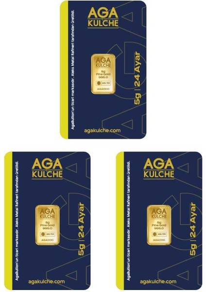 5 Gram 995 24 Ayar Külçe Altın 3 Adet