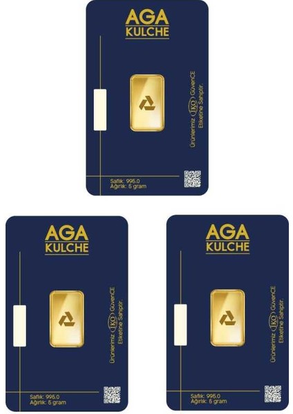 5 Gram 995 24 Ayar Külçe Altın 3 Adet
