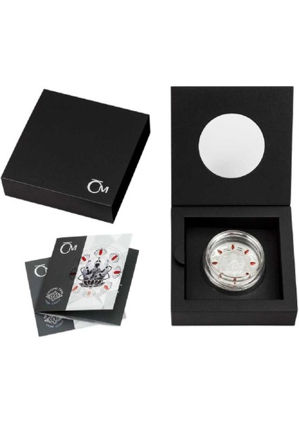 AgaKulche Diwali Festivali Kristal Taşlı Gümüş Sikke Coin