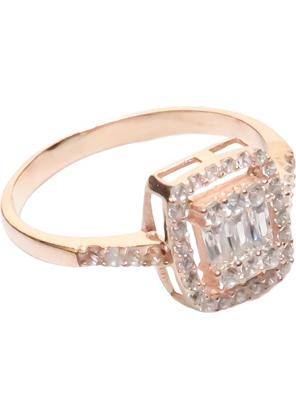 Baget Taşlı Gümüş Takı Seti Rose S32RB 925 fırsatları