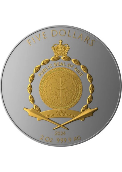 Agakulche Phoenix Anka ve Ejderha Altın Kaplama Gümüş Sikke Coin