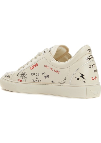 Fly On Beyaz Silver Kadın Deri Sneaker modelleri