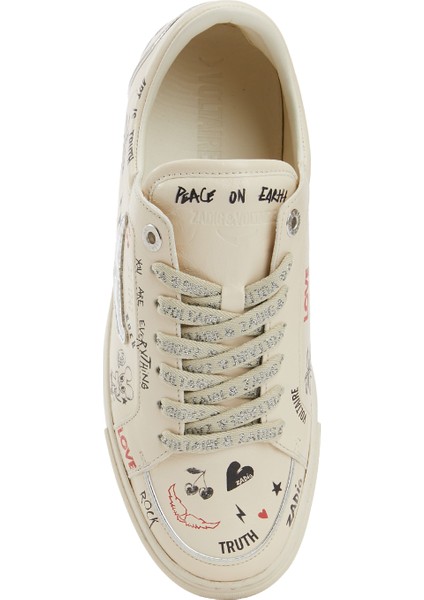 Fly On Beyaz Silver Kadın Deri Sneaker fırsatları