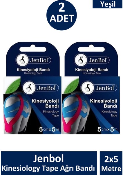 Kinesio Bandı 5 cm x 5 M - Yeşil 2 Adet