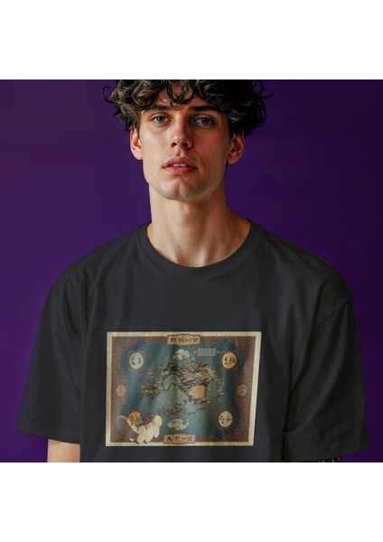 Avatar The Last Airbender Map Tişört - Siyah fiyatları
