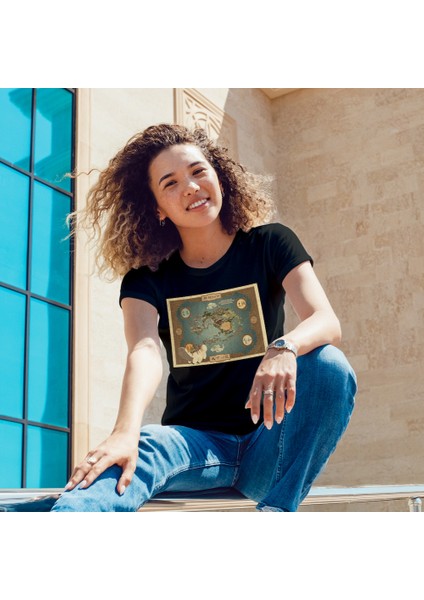 Avatar The Last Airbender Map Tişört - Siyah modelleri