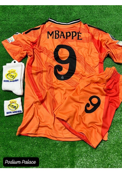 Real Madrid 24/25 K.y.l.i.a.n Mbappe Yeni Sezon Turuncu Iç Saha Forması 4'lü Set(Turuncu) ZYN15