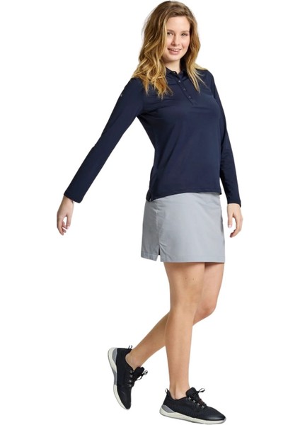 Ws Tech Pique Polo Ls Kadın Mavi Tişört