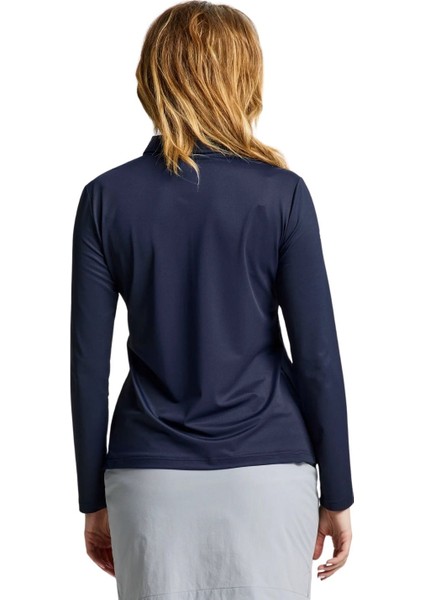 Ws Tech Pique Polo Ls Kadın Mavi Tişört