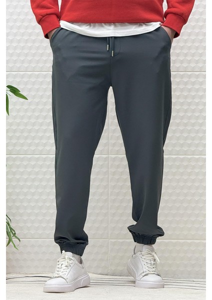 Erkek Full Likralı Paraşüt Kumaş Lastikli Jogger Pantolon