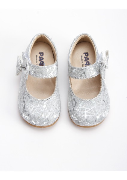 Doria Kız Bebek Soft Tabanlı Gümüş Desenli Babet AB1001-16 modelleri