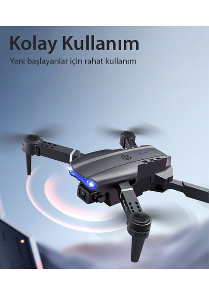 Çift Kameralı Katlanabilir Drone – Otomatik Kalkış/iniş, 360° Takla, Yedek Batarya & Aksesuarlar