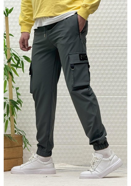 Erkek Kargo Cepli Fermuarlı Paraşüt Mevsimlik Jogger Pantolon