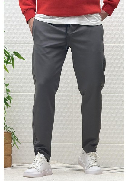 Erkek Düz Paça Çelik Örgü Kumaş Mevsimlik Klasik Pantalon