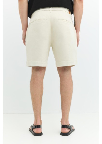 Rahat / Relaxed Fit Pensli Krem Erkek Şort indirimleri
