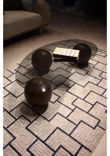 Modern Orta Sehpa & Top Sehpa Cam Sehpa & Küre Orta Sehpa - Dragon (Ceviz) - Fasulye - Füme Cam fırsatları