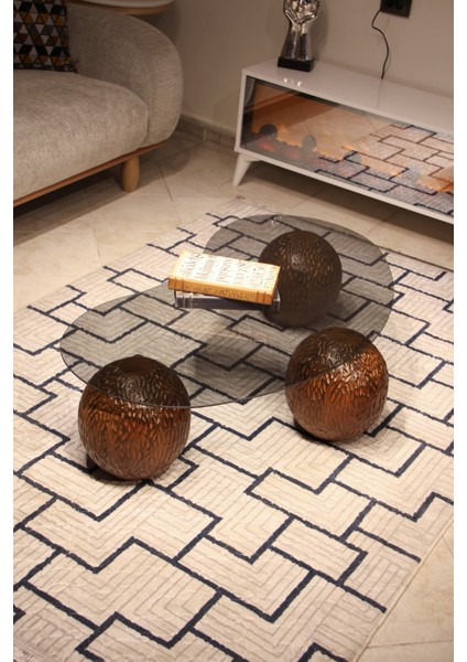 Modern Orta Sehpa & Top Sehpa Cam Sehpa & Küre Orta Sehpa - Dragon (Ceviz) - Fasulye - Füme Cam indirimleri