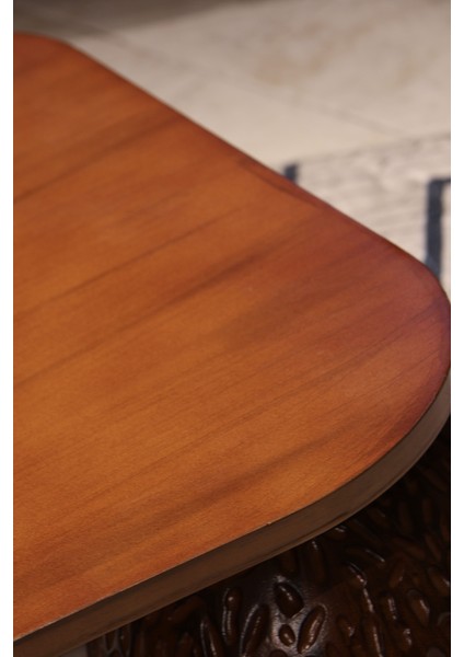 Modern Orta Sehpa & Top Sehpa Cam Sehpa & Küre Orta Sehpa - 2 Dragon (Ceviz) Top & 1 Ceviz Zar - Üçgen - Ceviz Mdf modelleri