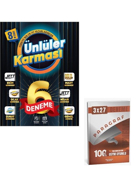 Ünlüller 2026 8.sınıf 6'lı Karma Deneme+Anla Kazan Paragraf+Dilbilgisi