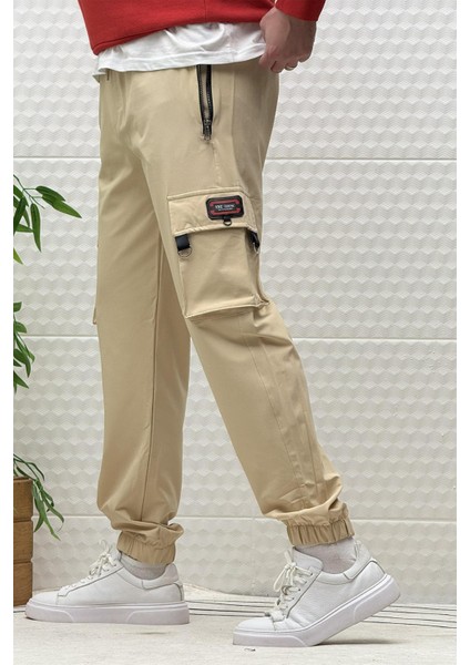 Erkek Kargo Cepli Fermuarlı Paraşüt Mevsimlik Jogger Pantolon