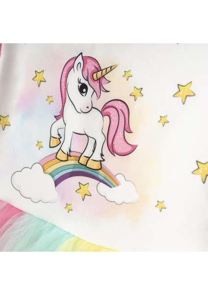 Unicorn Baskılı Kız Abiye modelleri