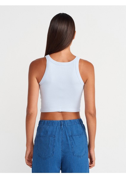 21104 Fitilli Crop Top-Açık Mavi fiyatları