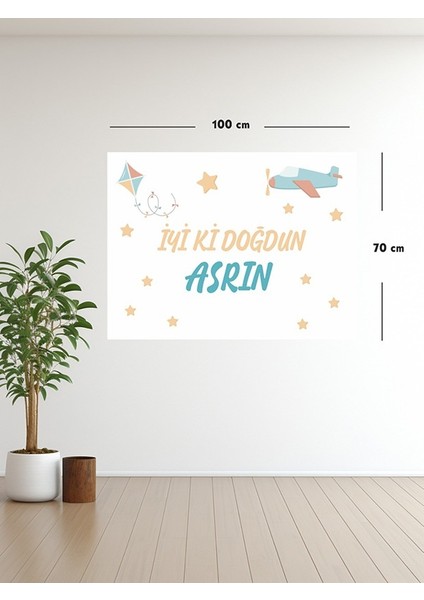 Kişiye Özel Doğumgünü Happy Birthday Duvar Afişi Branda Tasarım 70*100CM