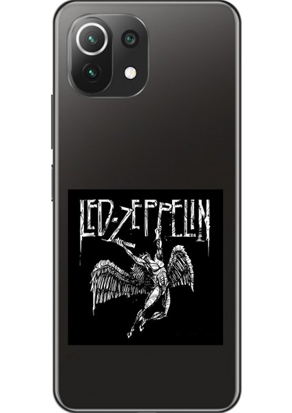 Xiaomi Mi 11 Lite Uyumlu Şeffaf Kılıf LED Zeppelin Tasarımlı
