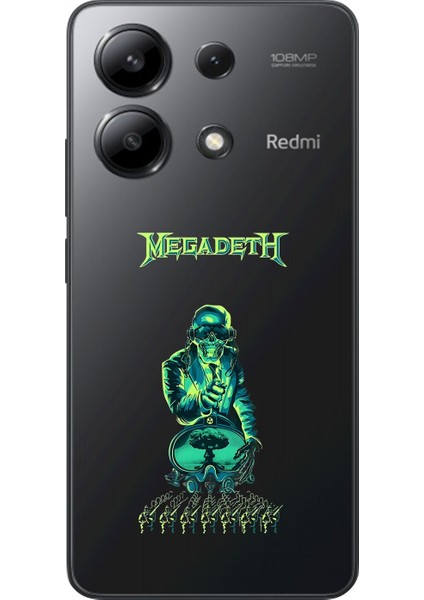 Xiaomi Redmi Note 13 Uyumlu Şeffaf Kılıf Mega Death Tasarımlı