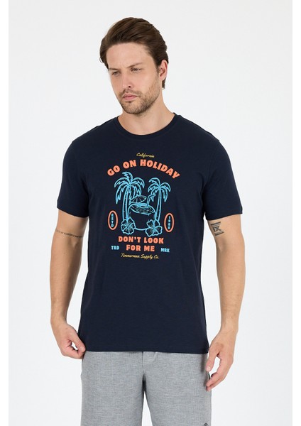Erkek Go On Holiday Baskılı T-Shirt – %100 Pamuk – Bisiklet Yaka Kısa Kollu Rahat Erkek Tişört 0008 fiyatları