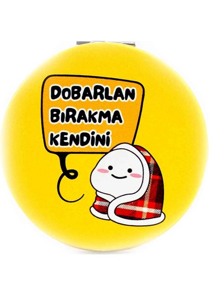 Dobarlan Bırakma Kendini Cep Çanta Makyaj Aynası - Kompakt Cep Aynası