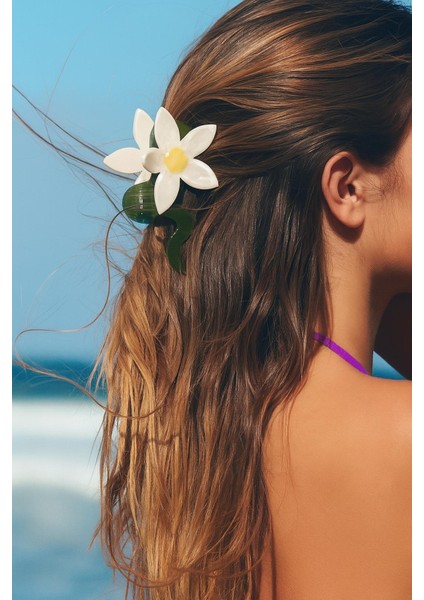 Lüks Asetat Floral Mandal Saç Tokası