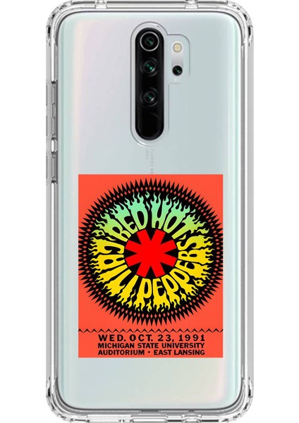 Xiaomi Redmi Note 8 Pro Uyumlu Şeffaf Kılıf Red Hot Chili Peppers Tasarımlı