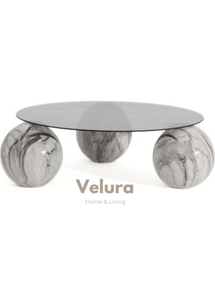 Modern Orta Sehpa & Top Sehpa Cam Sehpa & Küre Orta Sehpa - Diana - Yuvarlak - Füme Cam fiyatları