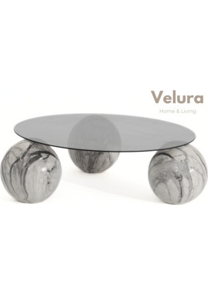 Modern Orta Sehpa & Top Sehpa Cam Sehpa & Küre Orta Sehpa - Diana - Yuvarlak - Füme Cam modelleri