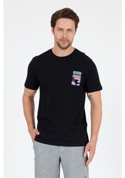 Erkek %100 Pamuk Bisiklet Yaka Kısa Kollu Baskılı T-Shirt Rahat ve Şık Günlük Tişört 0005