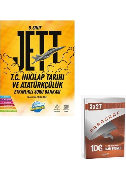 Ünlüller 2026 8 Sınıf Jett Etkinlikli T.c Inkılap Tarihi ve Atatürkçülük Soru Bankası+Anla Kazan Paragraf