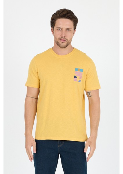 Erkek %100 Pamuk Bisiklet Yaka Kısa Kollu Baskılı T-Shirt Rahat ve Şık Günlük Tişört 0005