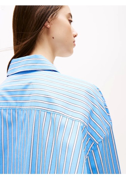 Tjw Ovs Mını Shırt Dress Ext Kadın Mavi Elbise DW0DW211220BB modelleri