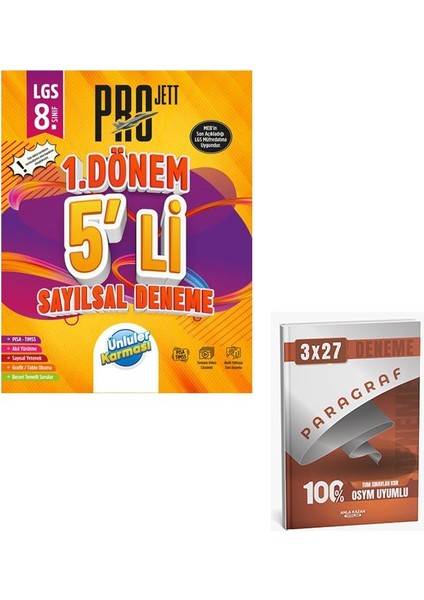 Ünlüller 2026 Projett Sayısal 1 Dönem 5'li Deneme+Anla Kazan Paragraf+Dilbilgisi